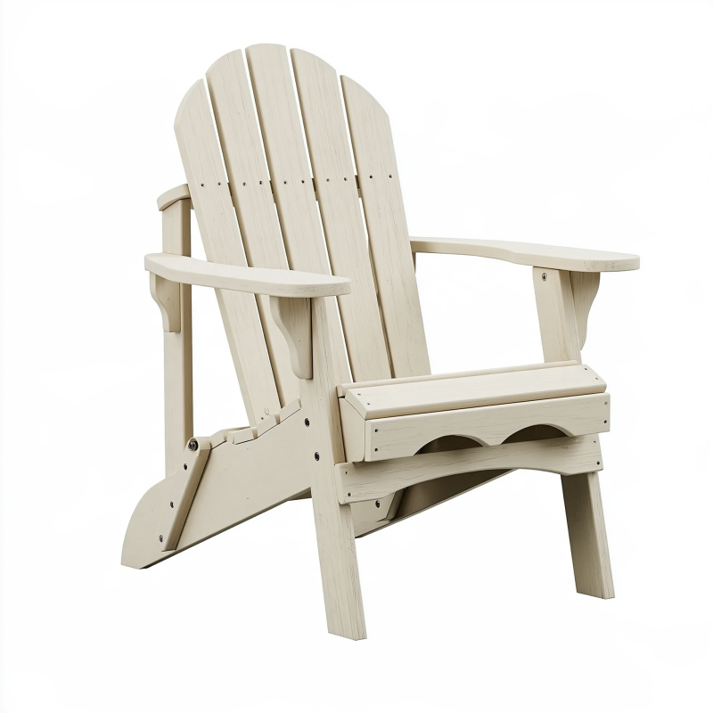 Adirondackstuhl 80 x 85 x 100 cm aus Holz Cremeweiß klappbar für Garten