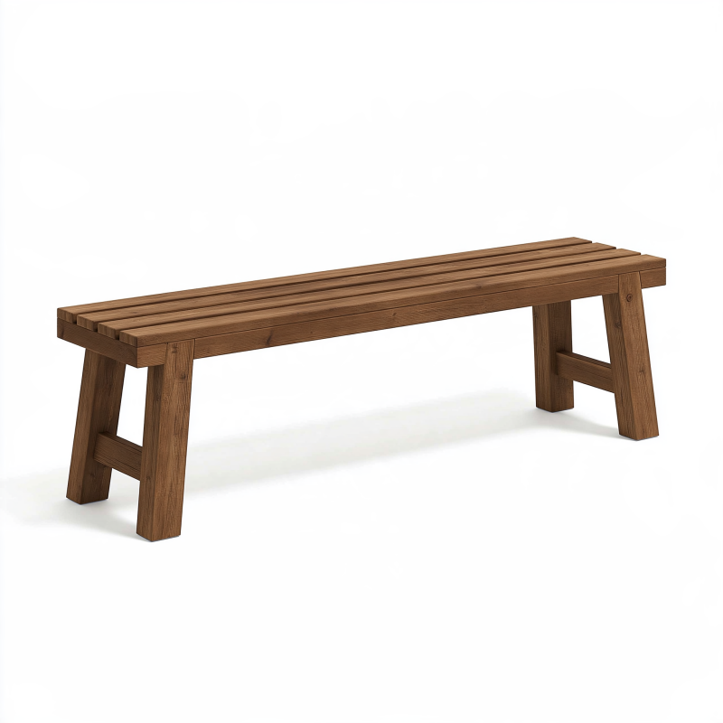 Sitzbank 120 x 35 x 45 cm aus Holz in Braun mit Lattenfläche