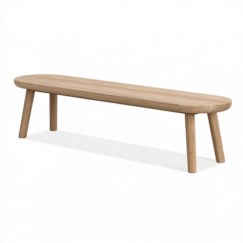 Sitzbank 180 cm Holz Naturbraun skandinavischer Stil