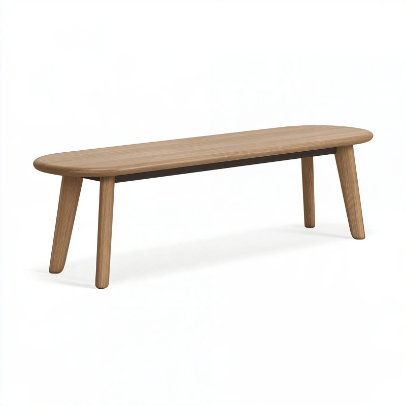 Sitzbank 120 x 35 x 45 cm aus Holz in Naturbraun - skandinavische Flurbank