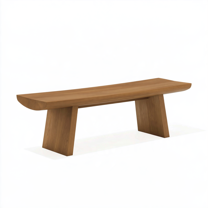 Sitzbank 160 x 35 x 45 cm aus Holz in Naturbraun - moderne Flurbank