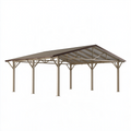 Carport 600 x 500 x 300 cm aus Stahl in Taupe mit Satteldach