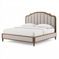 Polsterbett 160 x 200 cm Beige Holz Stoff Klassischer Stil
