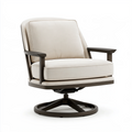 Drehsessel 78 x 86 x 92 cm Stoff Creme Metall mit Drehfunktion