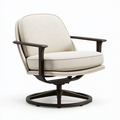 Drehsessel 82 x 78 x 88 cm Creme Metall Stoff gepolstert modern