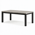 Esstisch 180 x 90 x 75 cm Betonoptik Grau Schwarz Metallgestell Modern