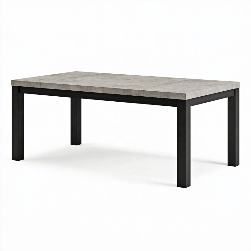 Esstisch 180 x 90 x 75 cm Betonoptik Grau Schwarz Metallgestell Modern