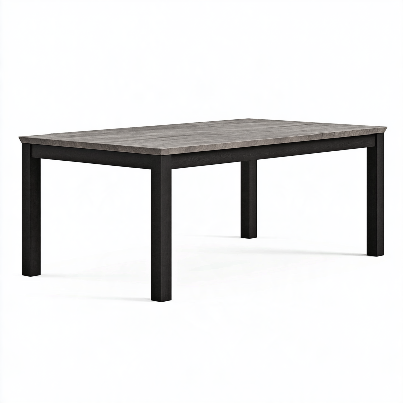 Esstisch 180 x 90 x 75 cm Holzwerkstoff Grau Schwarz rechteckig moderner Esszimmertisch